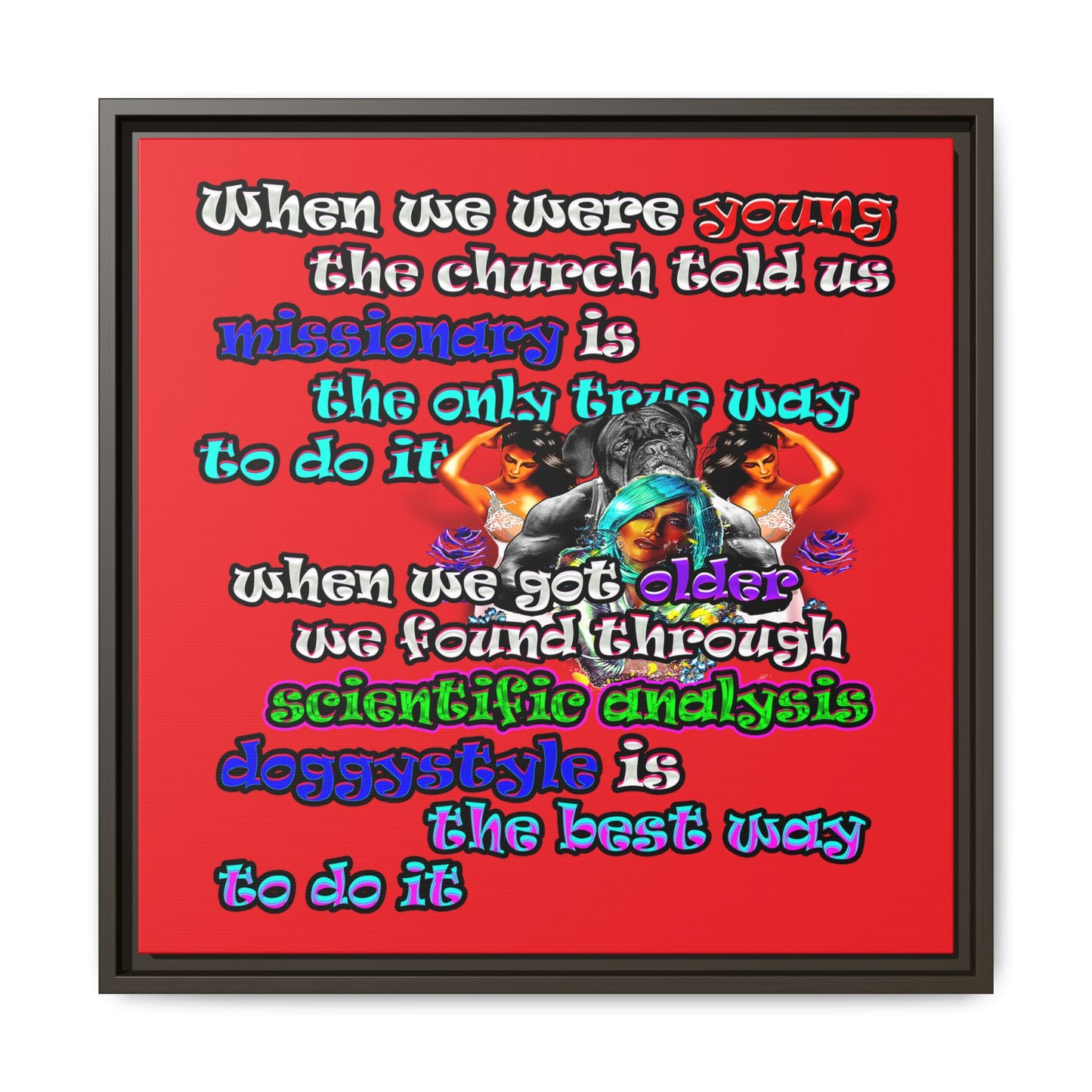 doggystyle - framed canvas art (red)