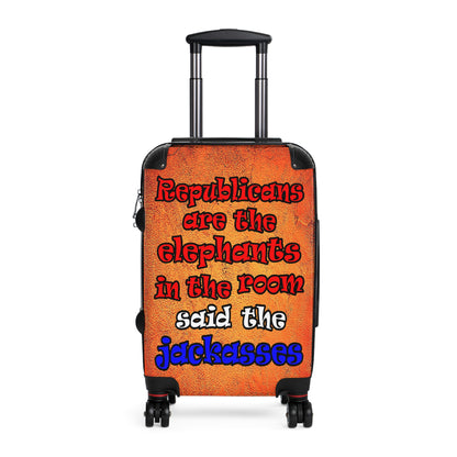 donkeys and elephants - Suitcase (burnt orange)