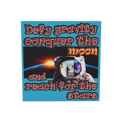 defy conquer reach - note cube (turquoise)