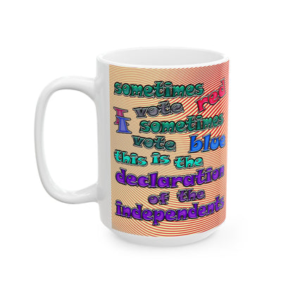 declaration of the independents - White Mug (yellow-orange wave)