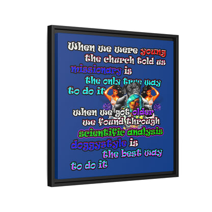 doggystyle - framed canvas art (dark blue)