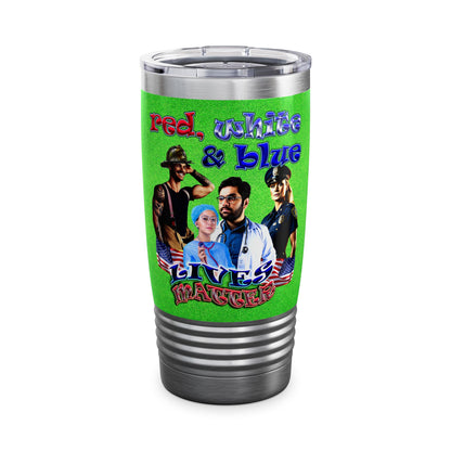 rw&b lives matter - Ringneck Tumbler, 20oz (green turf)