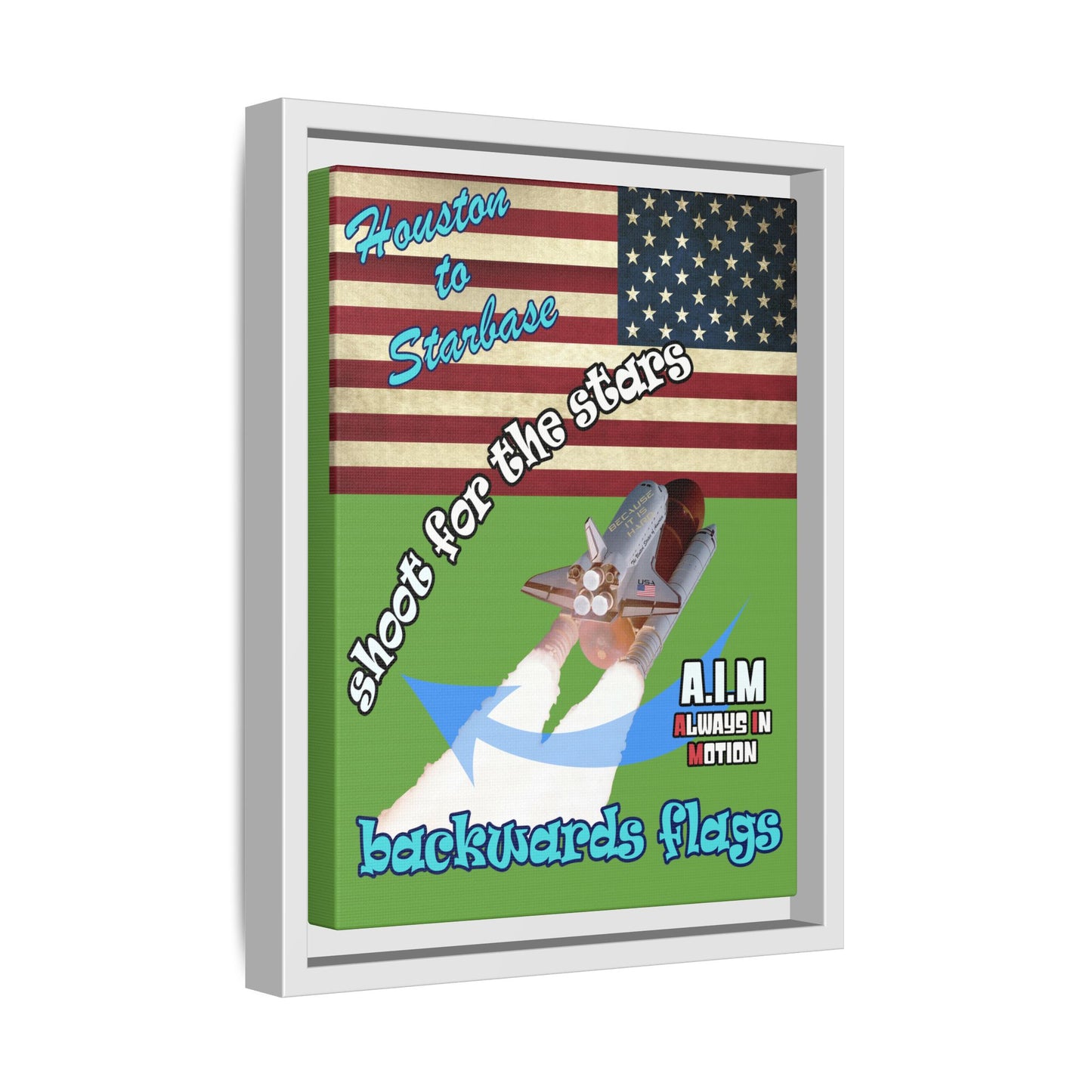 shoot for the stars - framed canvas art (green)