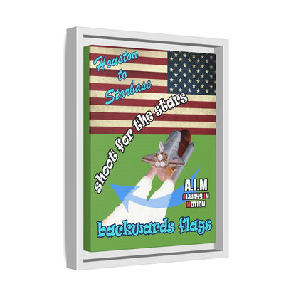 shoot for the stars - framed canvas art (green)
