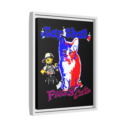 tag that - framed canvas art (black)