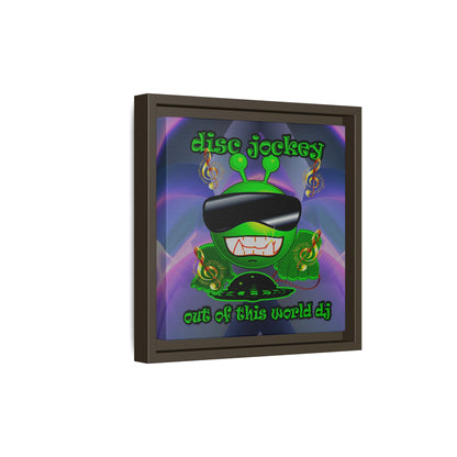 disc jockey - framed canvas art (grey-pink wave)