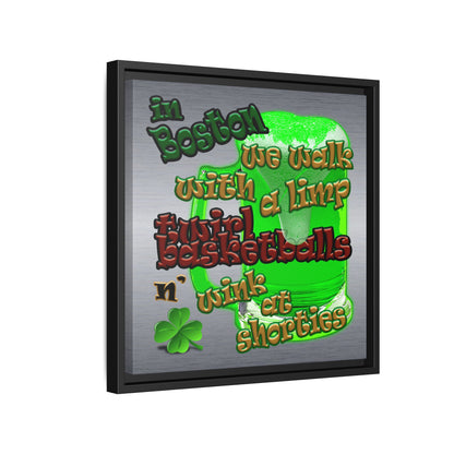 celtics logo - framed canvas art (brushed nickel)