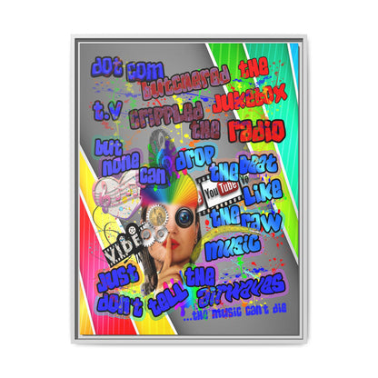 drop the beat - framed canvas art (rainbow split)