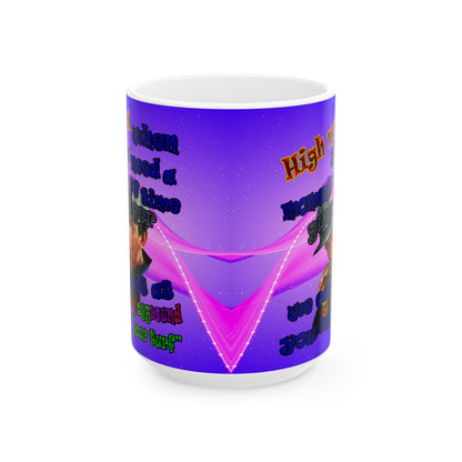 high noon - White Mug (purple-pink wave)