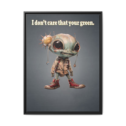I don't care that your green - framed canvas art (grey-light grey)
