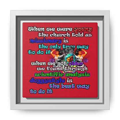 doggystyle - framed canvas art (dark red)