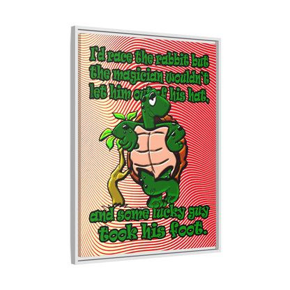 turtle race - framed canvas art (yellow-orange wave)