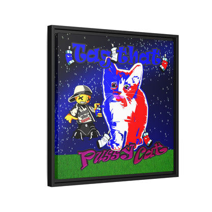 tag that - framed canvas art ('snoops' background)