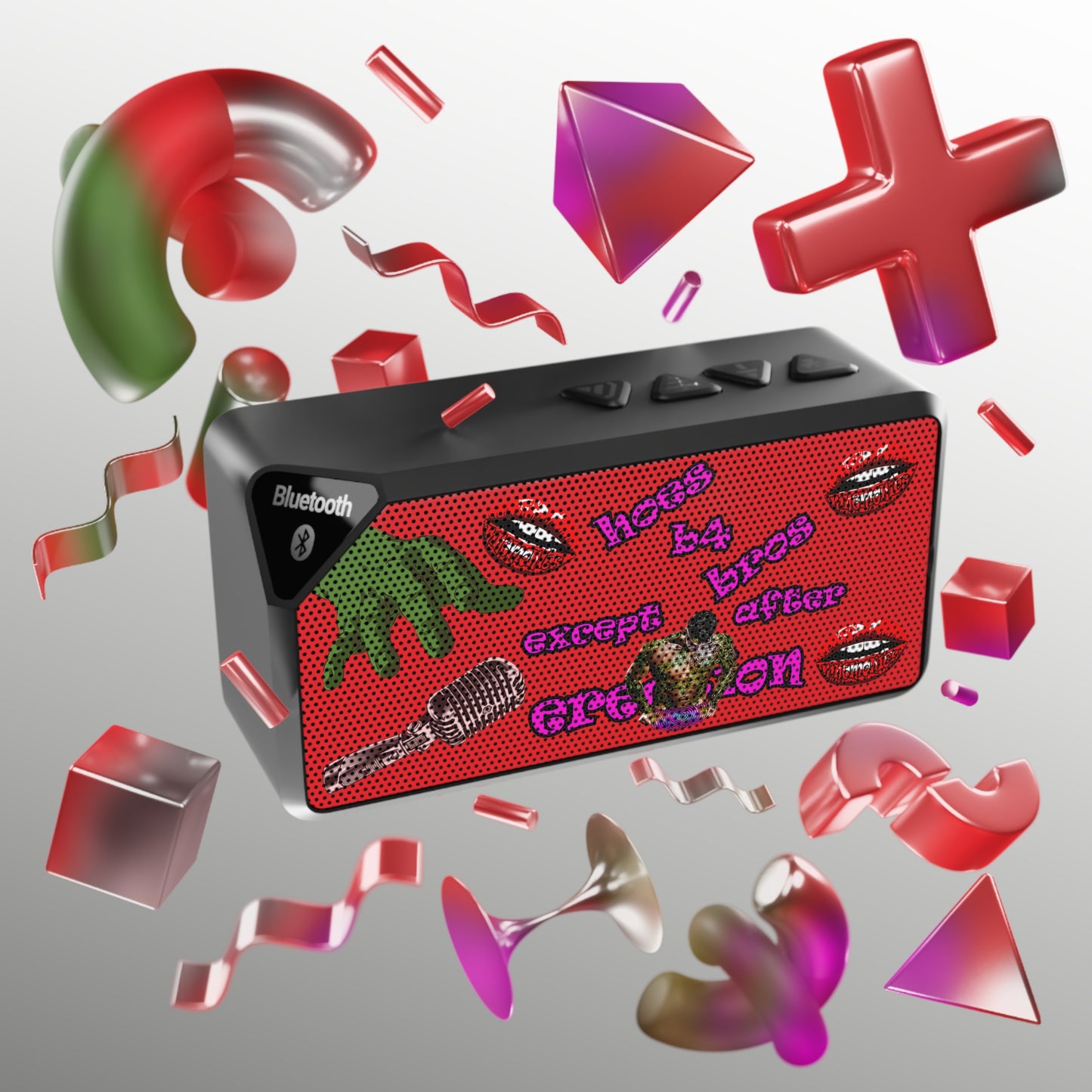 hoes b4 bros - Jabba Bluetooth Speaker (red)