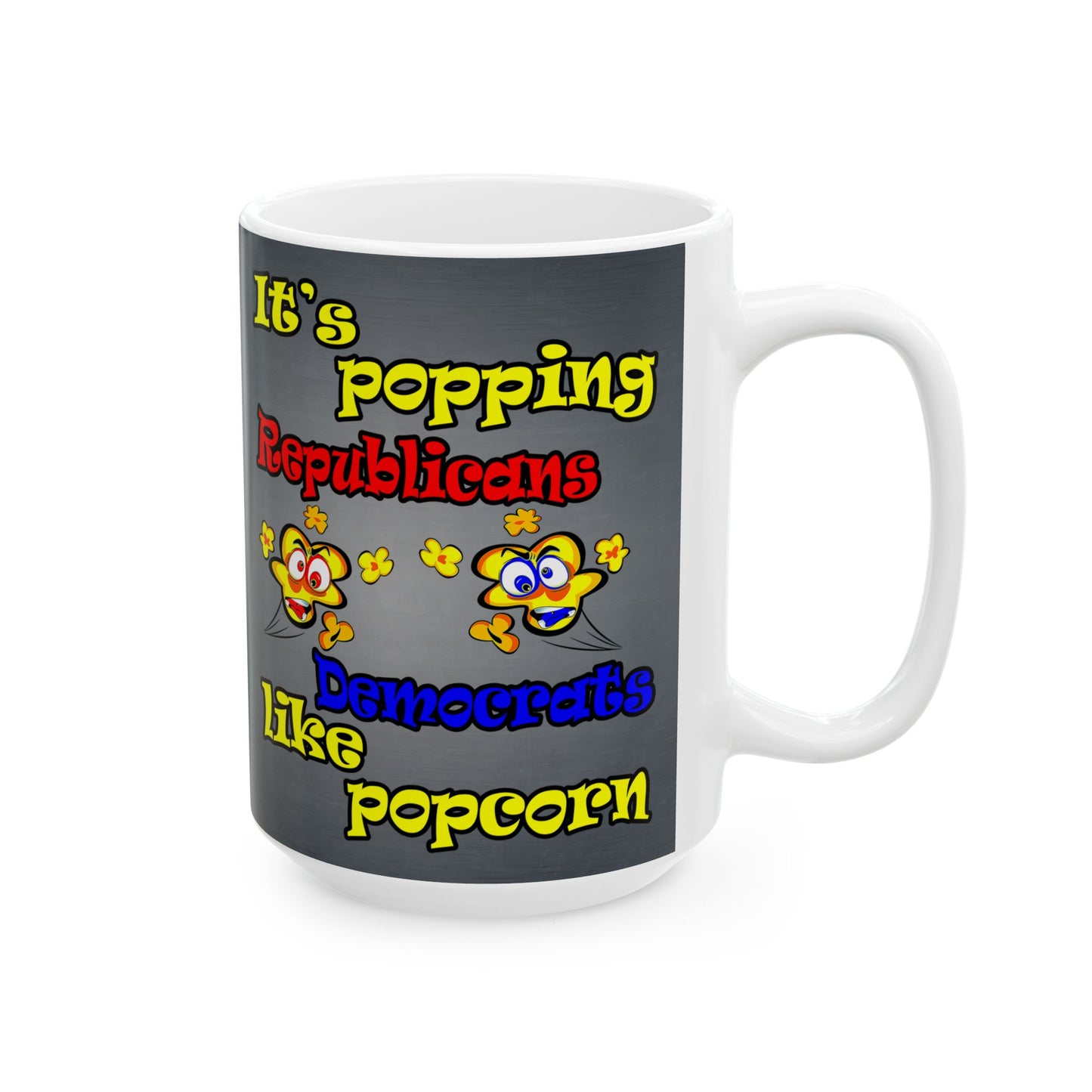 popping like popcorn - White Mug (grey-light grey)