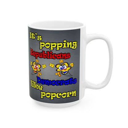 popping like popcorn - White Mug (grey-light grey)