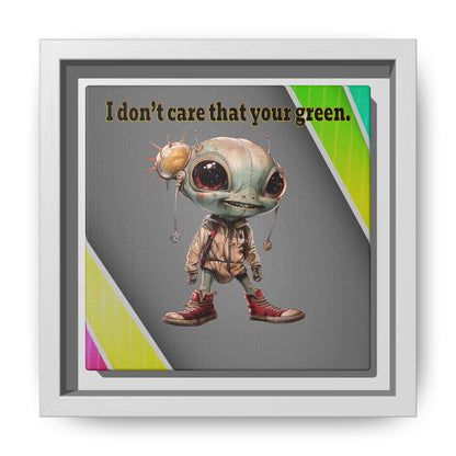 I don't care that your green - framed canvas art (rainbow split)