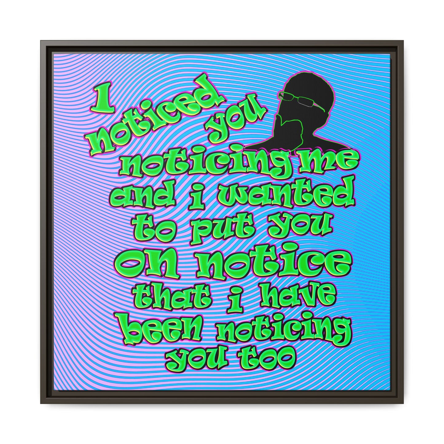 noticed you noticing - framed canvas art (light blue-purple wave)