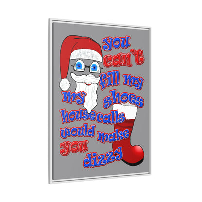 santa's shoes - framed canvas art (grey)