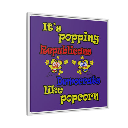 popping like popcorn - framed canvas art (purple)