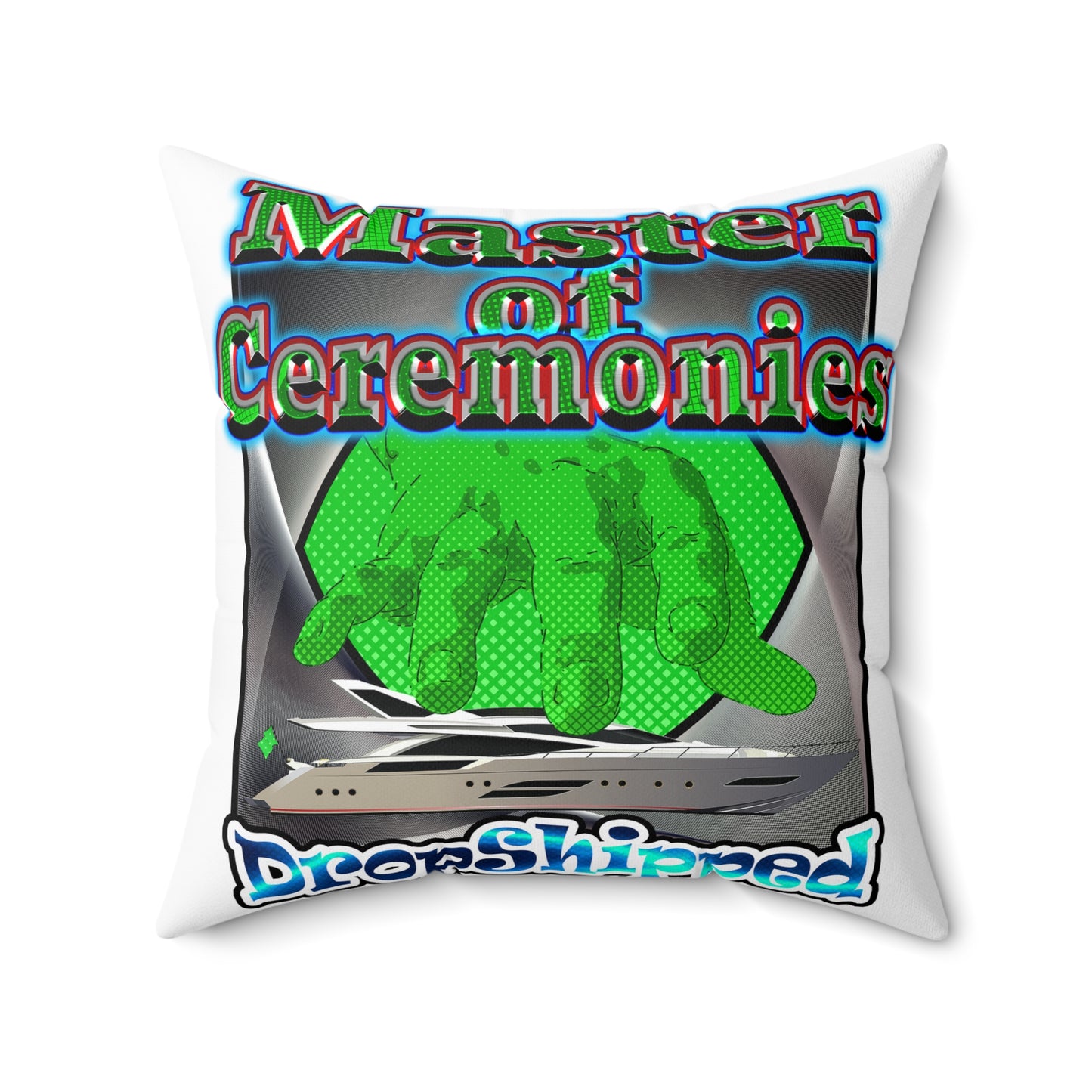 logo - Faux Suede Square Pillow - (white)