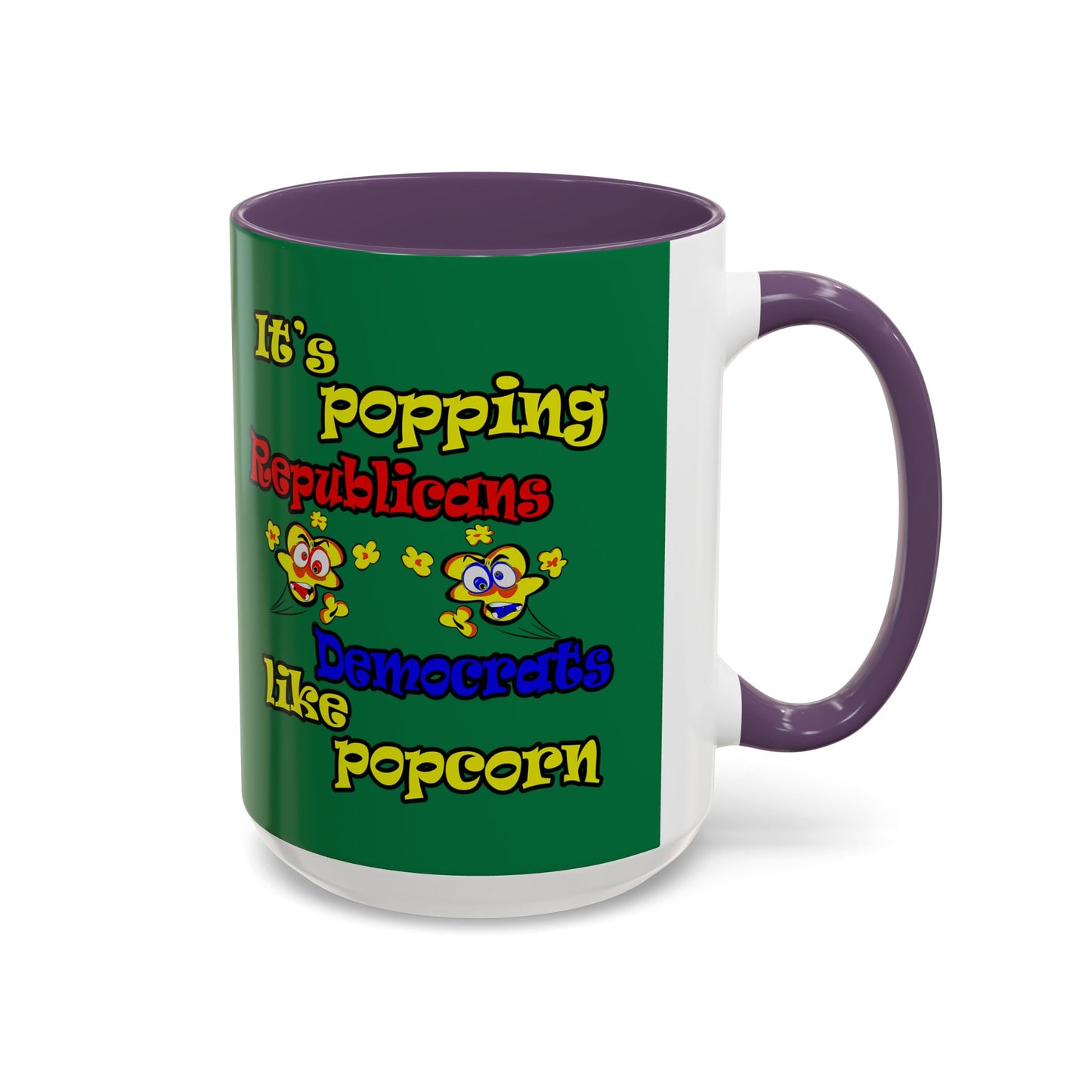 popping like popcorn - Accent Mug (dark green)