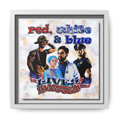 rw&b lives matter - framed canvas art (white marble)
