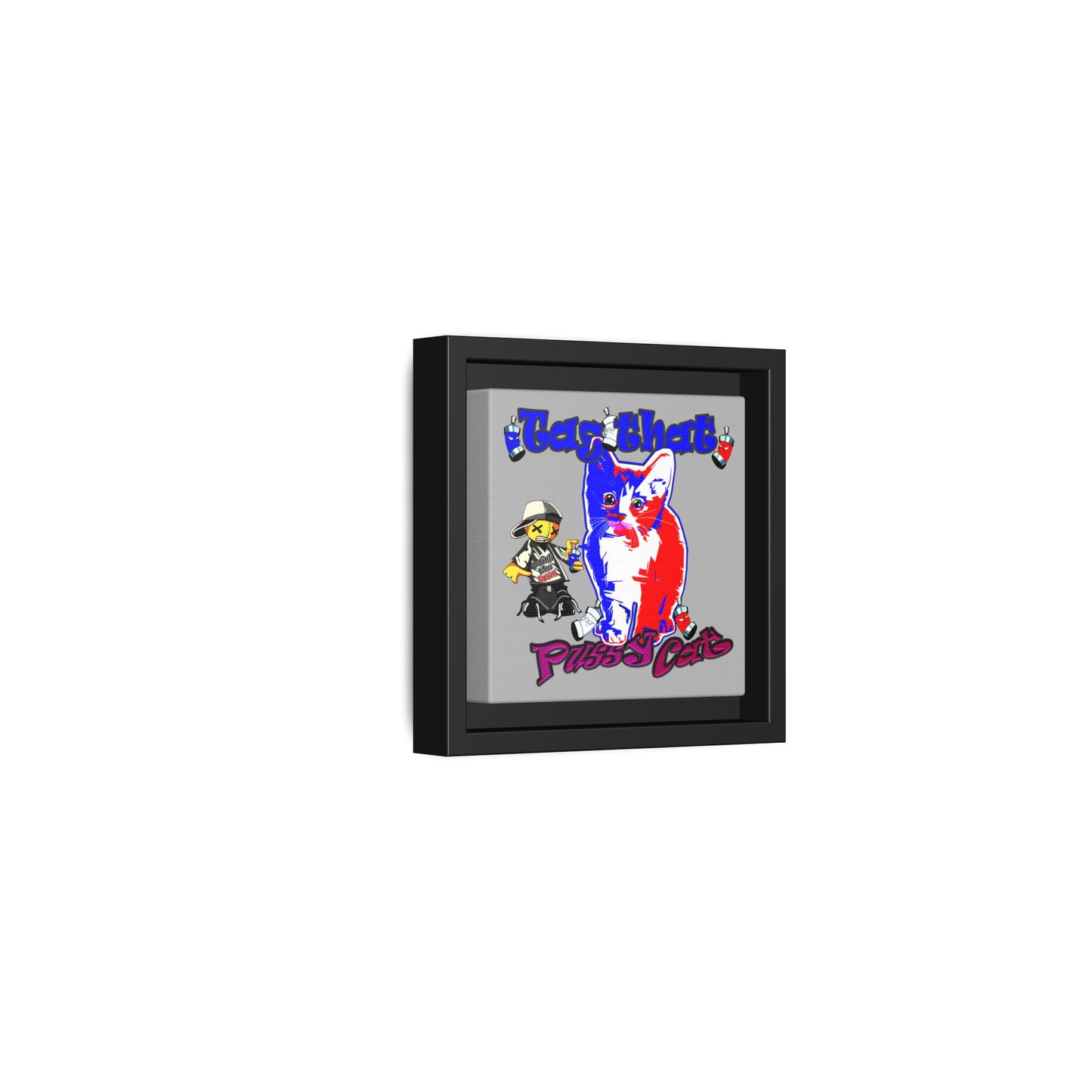 tag that - framed canvas art (light grey)