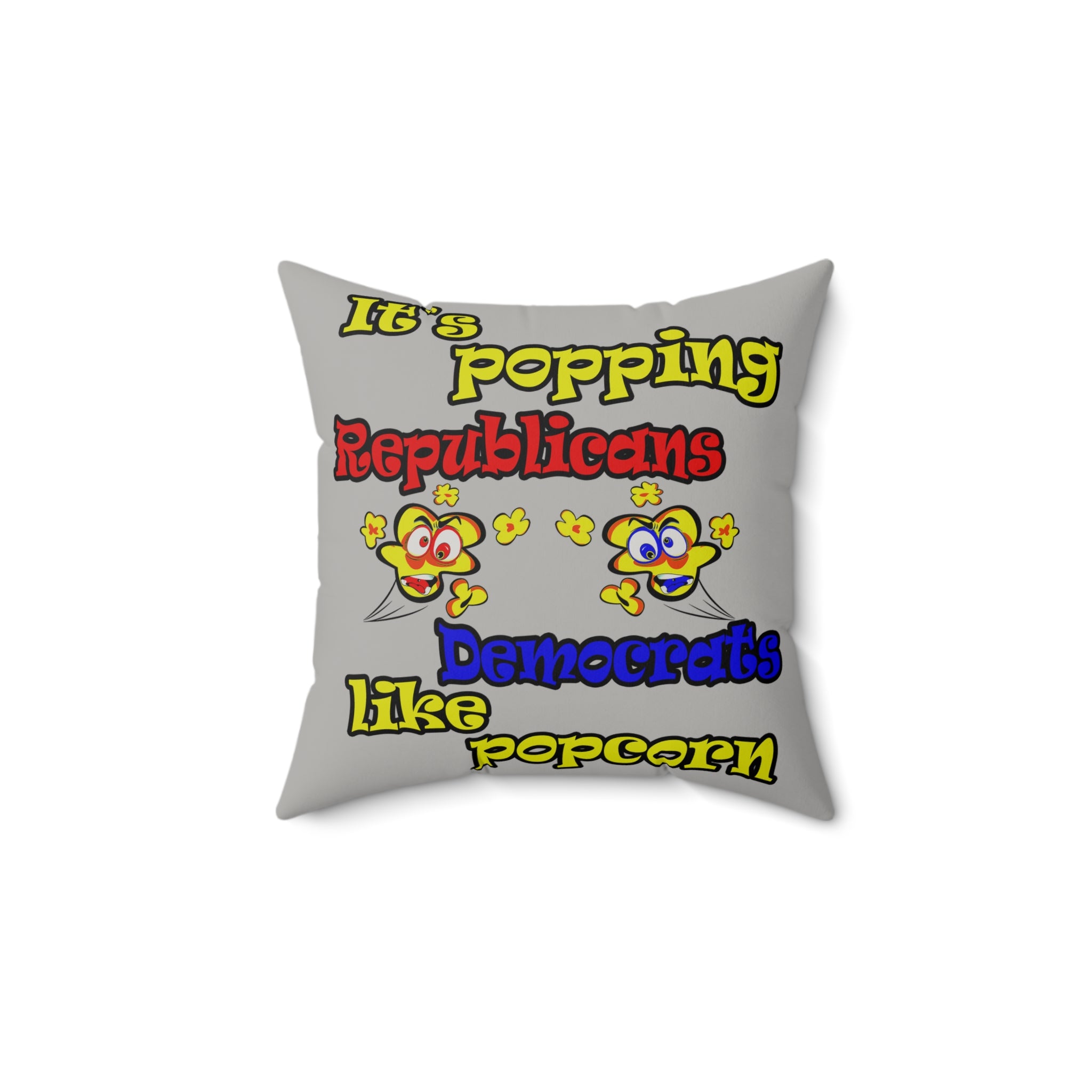 popping like popcorn - Faux Suede Square Pillow - (light grey)