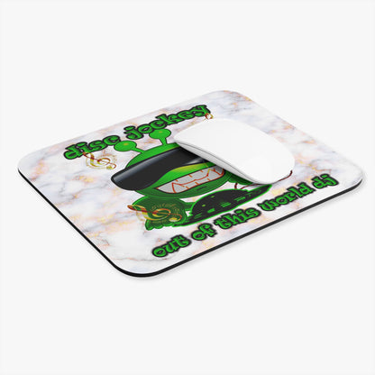 disc jockey - Mouse Pad (Rectangle) (white marble)