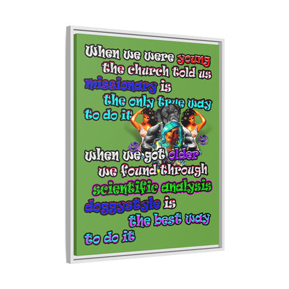 doggystyle - framed canvas art (green)
