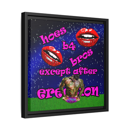 hoes b4 bros - framed canvas art ('snoops' background)