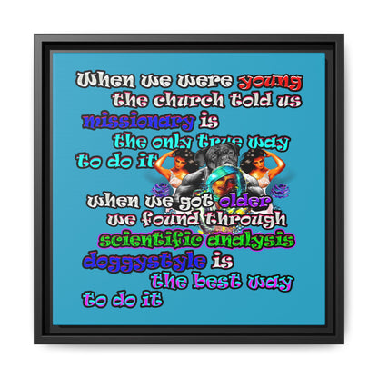 doggystyle - framed canvas art (turquoise)