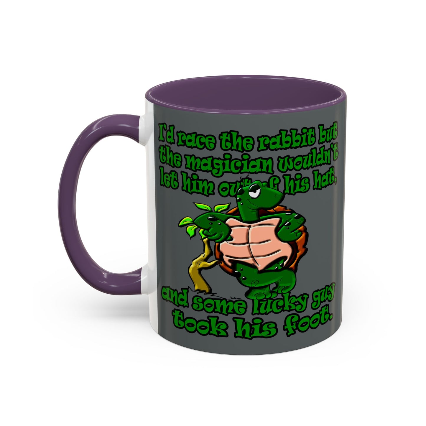 turtle race - Accent Mug (dark grey)