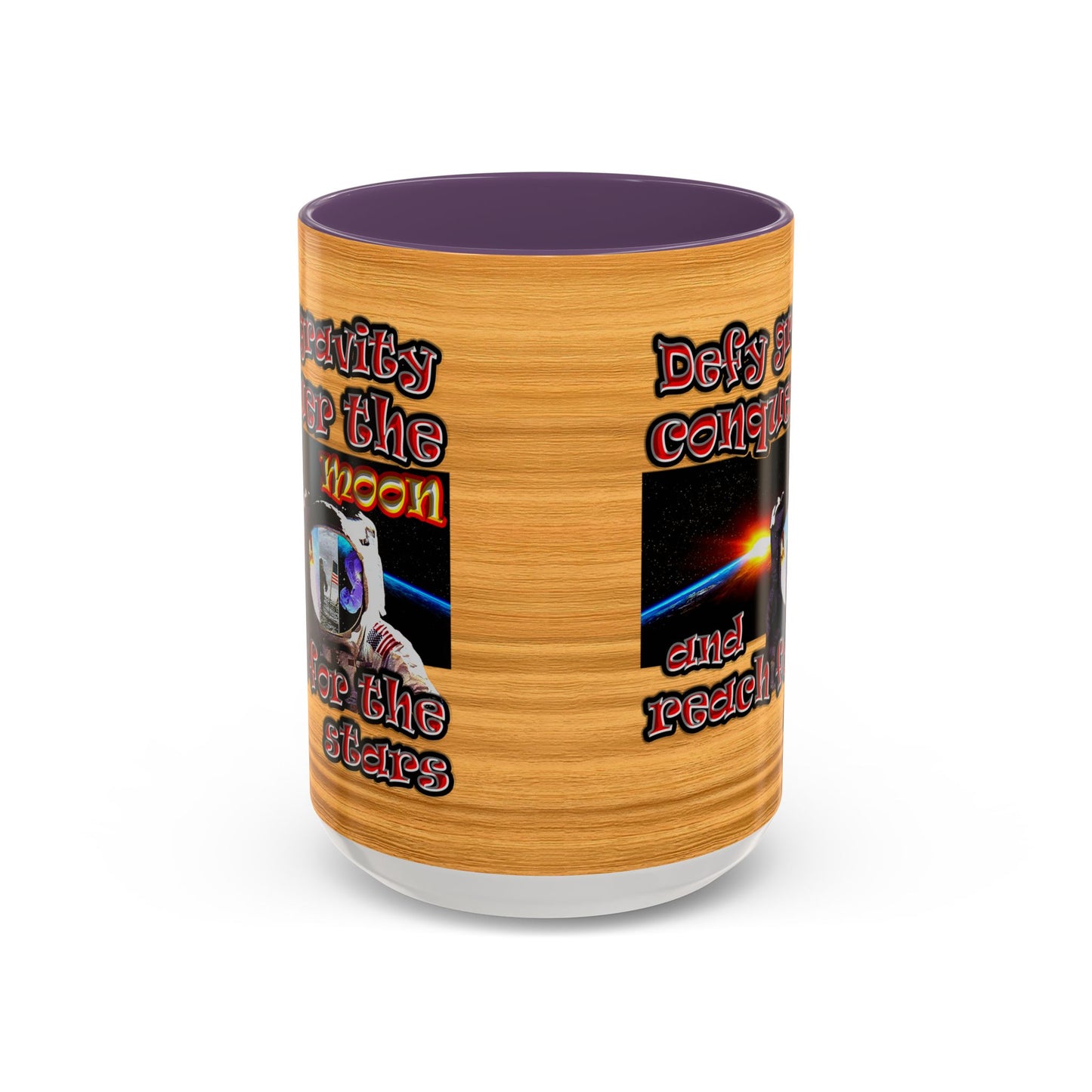 defy conquer reach - Accent Mug (butterscotch wood finish)