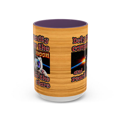 defy conquer reach - Accent Mug (butterscotch wood finish)