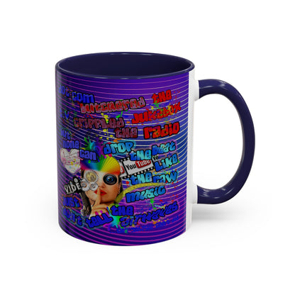 drop the beat - Accent Mug (purple wave)