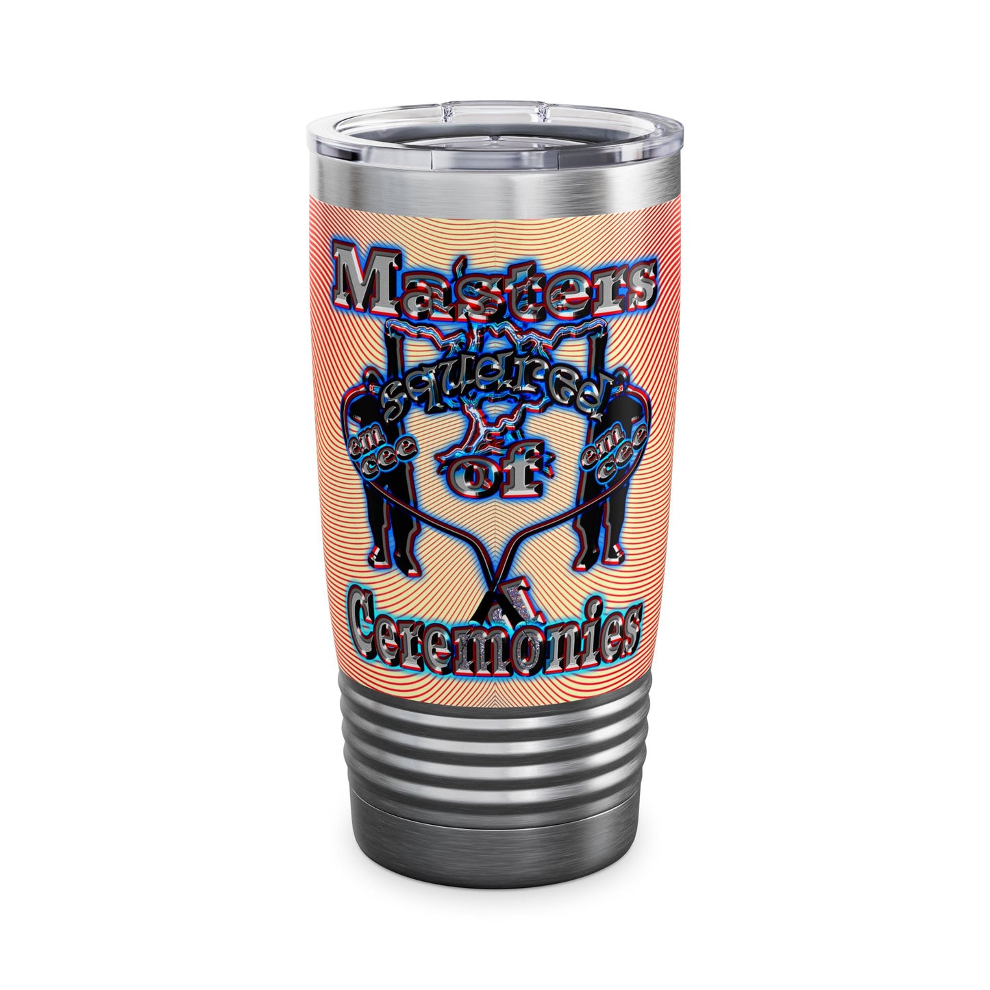 em cee squared - Ringneck Tumbler, 20oz (yellow-orange wave)