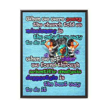 doggystyle - framed canvas art (faded blue)