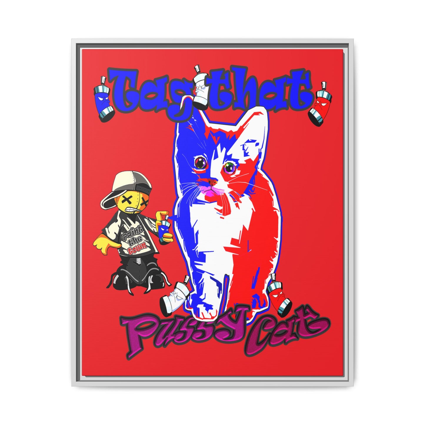 tag that - framed canvas art (red)