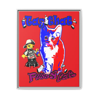 tag that - framed canvas art (red)
