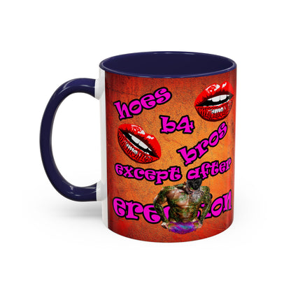 hoes b4 bros - Accent Mug (burnt orange)