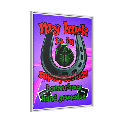 my luck - framed canvas art (purple-pink wave)