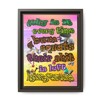 the bum's shit - framed canvas art (color blur)