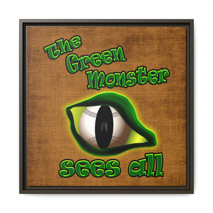 green monster - framed canvas art (brown papyrus)