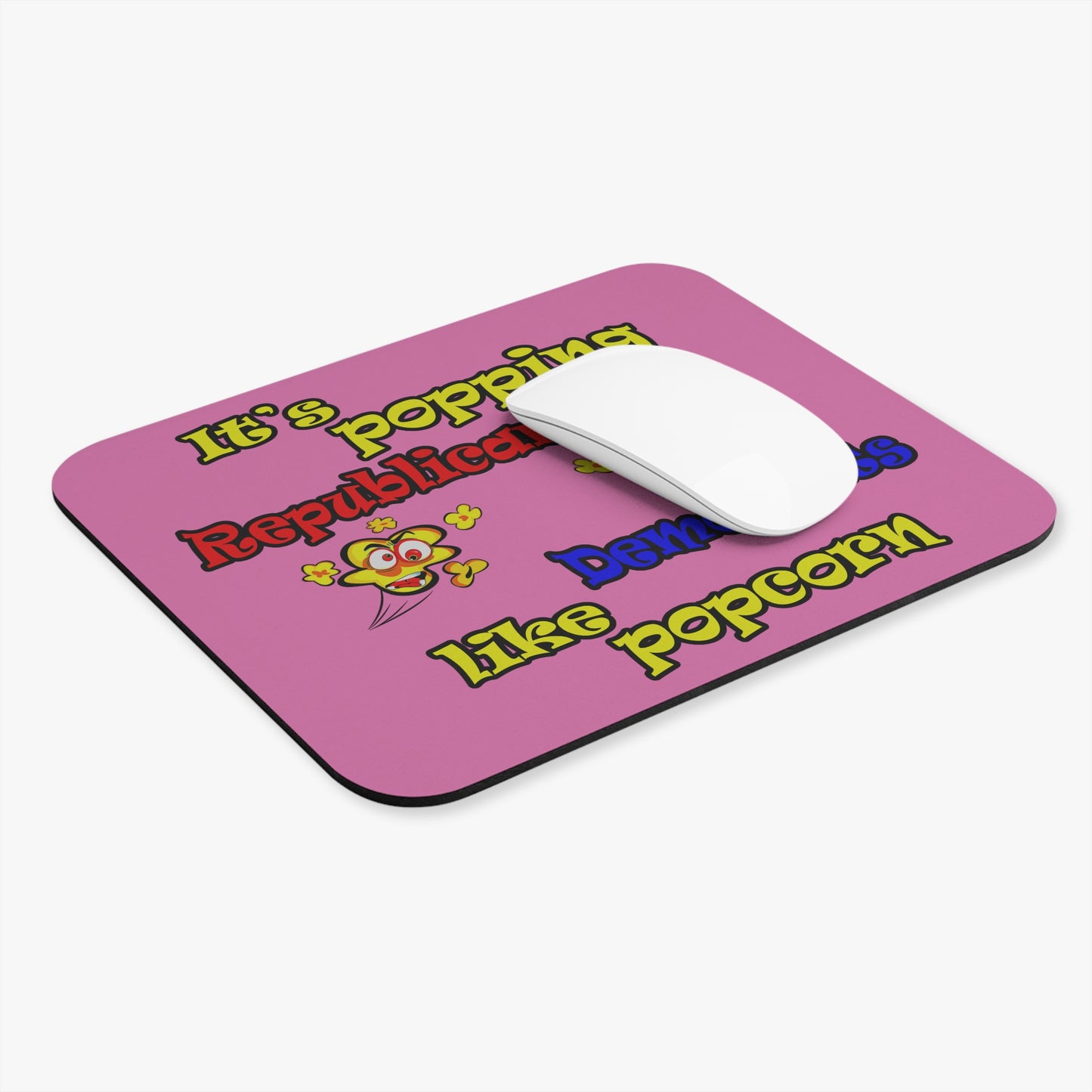 popping like popcorn - Mouse Pad (Rectangle) (light pink)