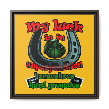 my luck - framed canvas art (yellow)