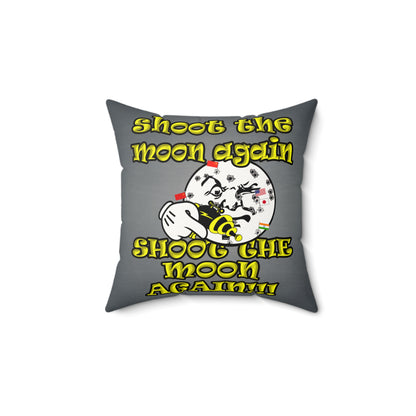 shoot the moon again - Faux Suede Square Pillow - (grey-light grey)