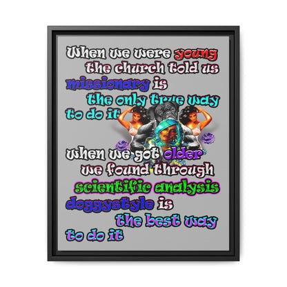doggystyle - framed canvas art (light grey)