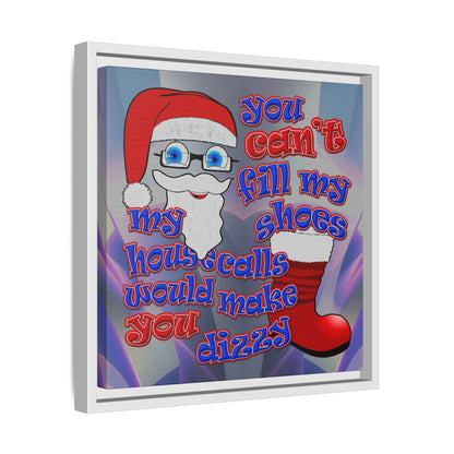 santa's shoes - framed canvas art (grey-pink wave)